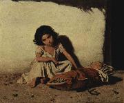 August Xaver Karl von Pettenkofen Zigeunerkinder Spain oil painting artist